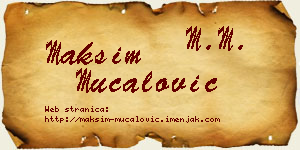 Maksim Mučalović vizit kartica